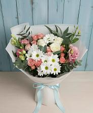 Букет цветов из:  Розы, Лизиантусы и Хризантемы в Кудиново