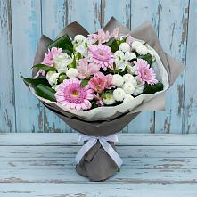 Букет цветов из:  Герберы, Альстромерии и Хризантемы в Кудиново