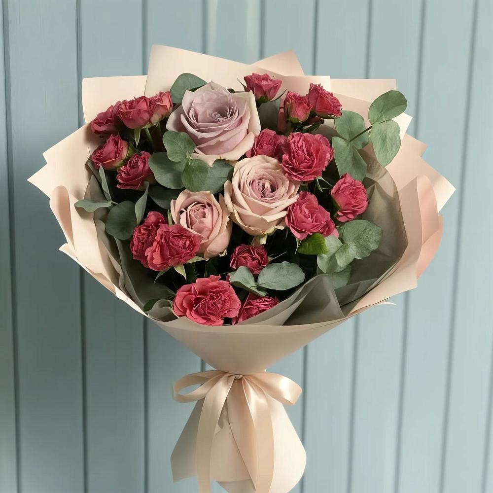 Букет цветов из: Гвоздики и Розы в Кудиново