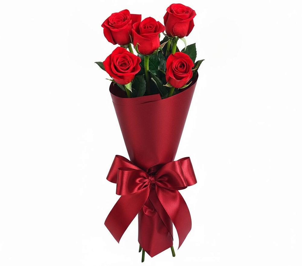 Букет 5 Красных роз Эдлесс Лав в Кудиново