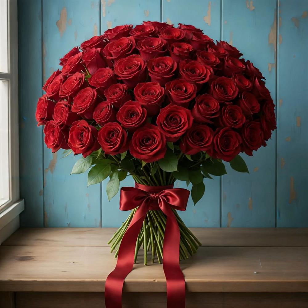 Букет Красные розы Блэк Меджик в Кудиново