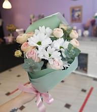 Букет милый в Кудиново Букет цветов из: Хризантемы и Розы в Кудиново