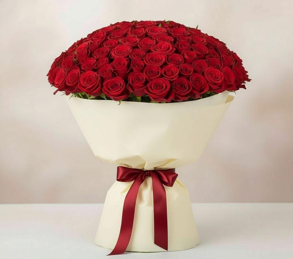 Букет 101 Красная роза Милано в Кудиново