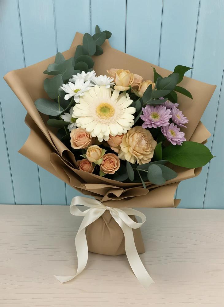 Букет цветов из: Герберы и Хризантемы в Кудиново