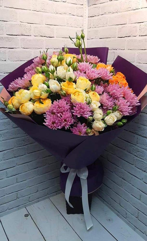 Букет цветов из: Хризантемы и Розы в Кудиново