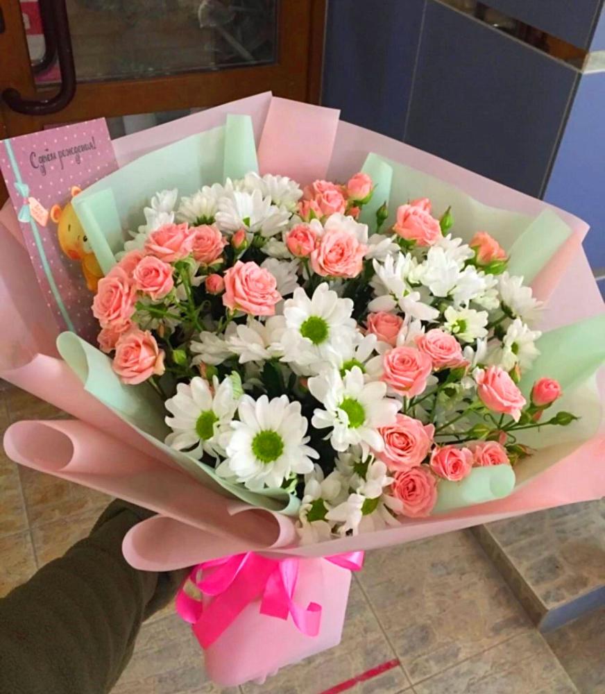 Букет цветов из: Розы и Хризантемы в Кудиново