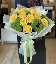 Букет цветов из:  Хризантемы и Розы в Кудиново