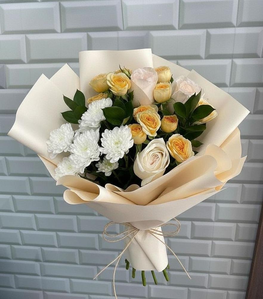 Букет цветов из: Розы и Хризантемы в Кудиново