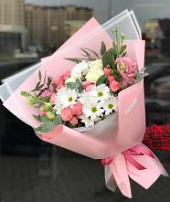 Букет цветов из:  Розы, Лизиантусы и Хризантемы в Кудиново