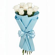 Букет 7 белых роз Проуд в Кудиново