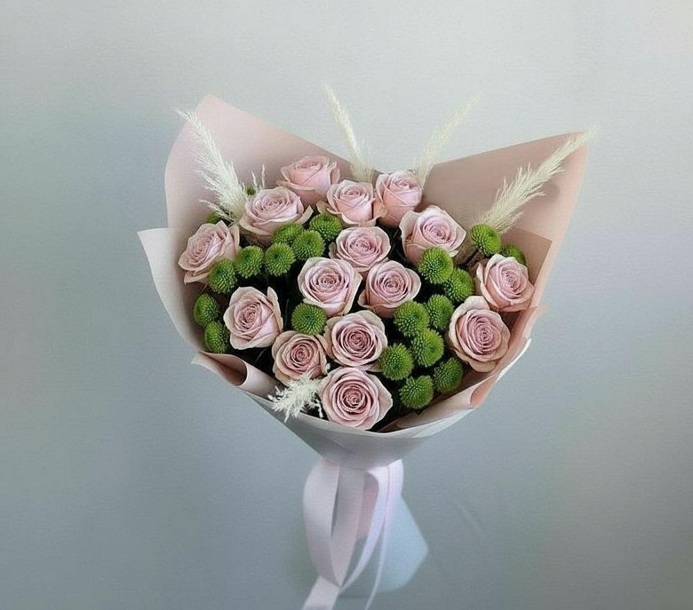 Букет цветов из: Розы и Хризантемы в Кудиново