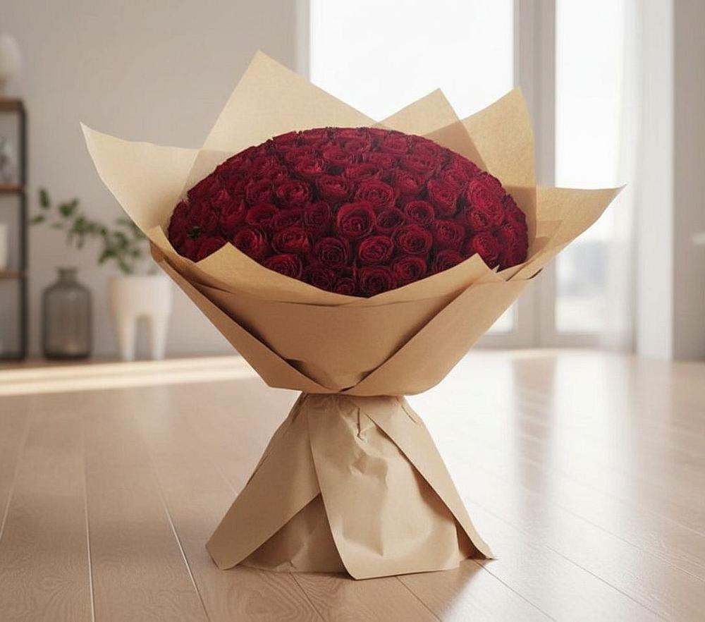 Букет 101 Красная роза в Кудиново