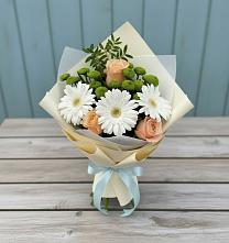 Букет цветов из:  Герберы, Розы и Хризантемы в Кудиново