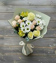 Букет цветов из:  Альстромерии, Розы и Хризантемы в Кудиново