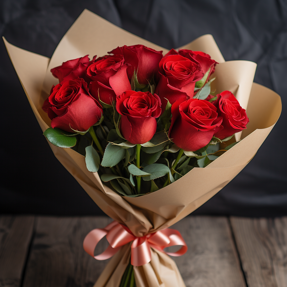 Букет 9 Красных роз в Кудиново