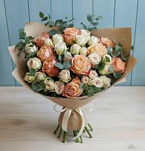 Букет цветов из:  Альстромерии и Розы в Кудиново