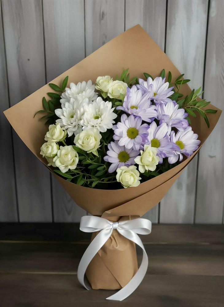 Букет цветов из: Хризантемы и Розы в Кудиново